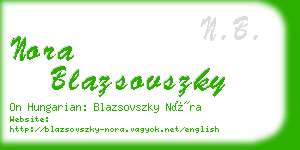 nora blazsovszky business card
